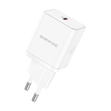 Заредете изображение във визуализатора на галерията – Borofone Wall charger BN6 Field - Type C - QC 3.0 PD 20W white
