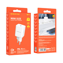Заредете изображение във визуализатора на галерията – Borofone Wall charger BN6 Field - Type C - QC 3.0 PD 20W white
