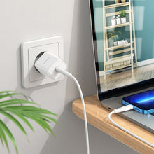 Заредете изображение във визуализатора на галерията – Borofone Wall charger BN6 Field - Type C - QC 3.0 PD 20W white
