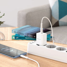 Заредете изображение във визуализатора на галерията – Borofone Wall charger BN6 Field - Type C - QC 3.0 PD 20W with Type C to Typ C cable white
