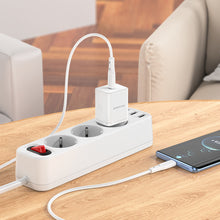 Заредете изображение във визуализатора на галерията – Borofone Wall charger BN6 Field - Type C - QC 3.0 PD 20W with Type C to Typ C cable white
