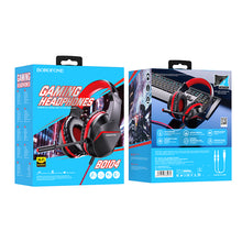 Заредете изображение във визуализатора на галерията – Borofone Headphones BO104 Phantom gaming with microphone black-red
