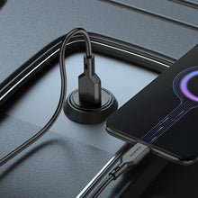 Заредете изображение във визуализатора на галерията – Borofone Car charger BZ18 - USB - QC 3.0 18W with USB to Micro USB cable black
