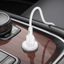Заредете изображение във визуализатора на галерията – Borofone Car charger BZ18 - USB - QC 3.0 18W with USB to Typ C cable white
