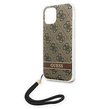 Заредете изображение във визуализатора на галерията – Original Case GUESS 4G Print Strap Hardcase GUOHCP12MH4STW for Iphone 12/12 Pro Brown

