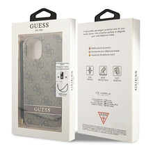 Заредете изображение във визуализатора на галерията – Original Case GUESS 4G Print Strap Hardcase GUOHCP12MH4STW for Iphone 12/12 Pro Brown
