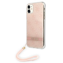 Заредете изображение във визуализатора на галерията – Original Case GUESS 4G Print Strap Hardcase GUOHCN61H4STP for Iphone 11 Pink
