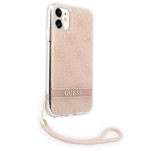 Заредете изображение във визуализатора на галерията – Original Case GUESS 4G Print Strap Hardcase GUOHCN61H4STP for Iphone 11 Pink
