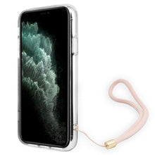 Заредете изображение във визуализатора на галерията – Original Case GUESS 4G Print Strap Hardcase GUOHCN61H4STP for Iphone 11 Pink
