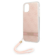 Заредете изображение във визуализатора на галерията – Original Case GUESS 4G Print Strap Hardcase GUOHCN61H4STP for Iphone 11 Pink
