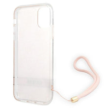 Заредете изображение във визуализатора на галерията – Original Case GUESS 4G Print Strap Hardcase GUOHCN61H4STP for Iphone 11 Pink
