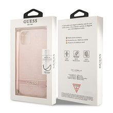Заредете изображение във визуализатора на галерията – Original Case GUESS 4G Print Strap Hardcase GUOHCN61H4STP for Iphone 11 Pink
