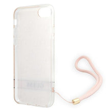 Заредете изображение във визуализатора на галерията – Original Case GUESS 4G Print Strap Hardcase GUOHCI8H4STP for Iphone 7/8/SE 2020/SE 2022 Pink
