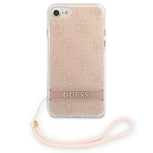 Заредете изображение във визуализатора на галерията – Original Case GUESS 4G Print Strap Hardcase GUOHCI8H4STP for Iphone 7/8/SE 2020/SE 2022 Pink
