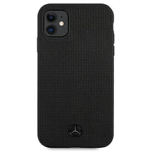 Заредете изображение във визуализатора на галерията – Original Case MERCEDES Leather Meshed Metal LogoHardcase MEHCN61MBLBK for Iphone 11 Black
