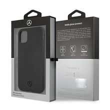 Заредете изображение във визуализатора на галерията – Original Case MERCEDES Leather Meshed Metal LogoHardcase MEHCN61MBLBK for Iphone 11 Black
