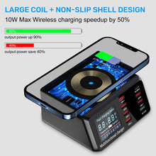 Заредете изображение във визуализатора на галерията – Charging station X9 - 7xUSB + Type C - 100W PD QC 3.0 + induction charging
