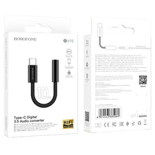 Заредете изображение във визуализатора на галерията – Borofone Adapter BV15 Audio - Type C to jack 3,5mm - black

