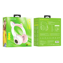 Заредете изображение във визуализатора на галерията – Borofone Headphones BO18 Cat Ear bluetooth white
