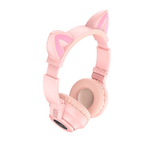 Заредете изображение във визуализатора на галерията – Borofone Headphones BO18 Cat Ear bluetooth pink
