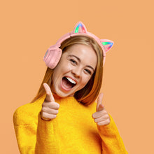 Заредете изображение във визуализатора на галерията – Borofone Headphones BO18 Cat Ear bluetooth pink
