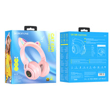 Заредете изображение във визуализатора на галерията – Borofone Headphones BO18 Cat Ear bluetooth pink
