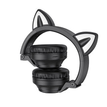 Заредете изображение във визуализатора на галерията – Borofone Headphones BO18 Cat Ear bluetooth black
