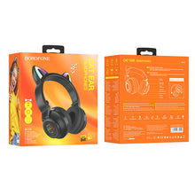 Заредете изображение във визуализатора на галерията – Borofone Headphones BO18 Cat Ear bluetooth black
