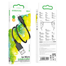 Заредете изображение във визуализатора на галерията – Borofone Cable BX80 Succeed - USB to Micro USB - 2,4A 1 metre black
