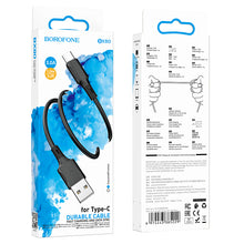 Заредете изображение във визуализатора на галерията – Borofone Cable BX80 Succeed - USB to Type C - 3A 1 metre black
