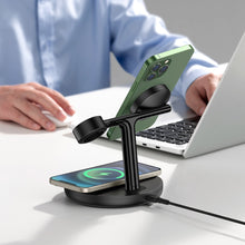 Заредете изображение във визуализатора на галерията – Baseus Swan Magnetic holder 3 in1 with induction charging 20W (WXTE000001) black
