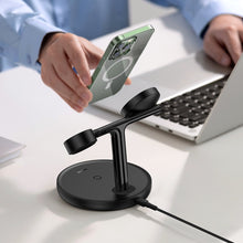 Заредете изображение във визуализатора на галерията – Baseus Swan Magnetic holder 3 in1 with induction charging 20W (WXTE000001) black
