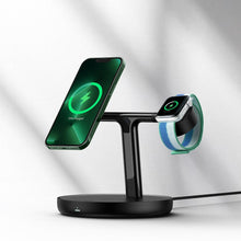Заредете изображение във визуализатора на галерията – Baseus Swan Magnetic holder 3 in1 with induction charging 20W (WXTE000001) black
