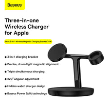 Заредете изображение във визуализатора на галерията – Baseus Swan Magnetic holder 3 in1 with induction charging 20W (WXTE000001) black
