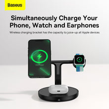Заредете изображение във визуализатора на галерията – Baseus Swan Magnetic holder 3 in1 with induction charging 20W (WXTE000001) black
