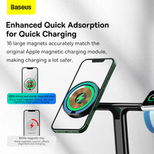 Заредете изображение във визуализатора на галерията – Baseus Swan Magnetic holder 3 in1 with induction charging 20W (WXTE000001) black
