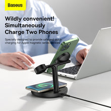 Заредете изображение във визуализатора на галерията – Baseus Swan Magnetic holder 3 in1 with induction charging 20W (WXTE000001) black
