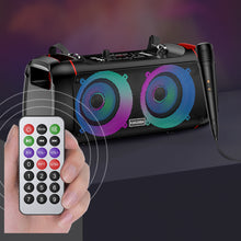 Заредете изображение във визуализатора на галерията – KAKU Portable Bluetooth Speaker KSC-689 Kusheng karaoke with microphone Black
