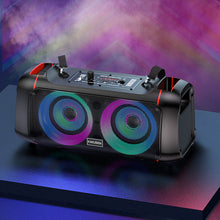 Заредете изображение във визуализатора на галерията – KAKU Portable Bluetooth Speaker KSC-689 Kusheng karaoke with microphone Black
