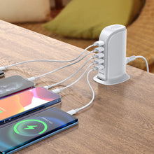Заредете изображение във визуализатора на галерията – KAKU Wall charger KSC-741 Jufeng - 5xUSB - 5A white
