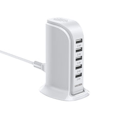 Заредете изображение във визуализатора на галерията – KAKU Wall charger KSC-741 Jufeng - 5xUSB - 5A white
