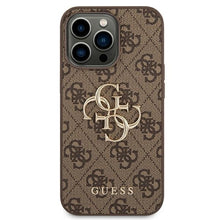 Заредете изображение във визуализатора на галерията – Original Case GUESS 4G Big Metal Logo GUHCP14X4GMGBR for Iphone 14 Pro Max brown

