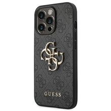 Заредете изображение във визуализатора на галерията – Original Case GUESS 4G Big Metal Logo GUHCP14L4GMGGR for Iphone 14 Pro grey
