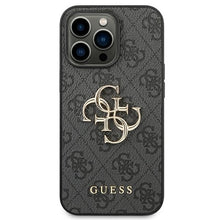 Заредете изображение във визуализатора на галерията – Original Case GUESS 4G Big Metal Logo GUHCP14L4GMGGR for Iphone 14 Pro grey

