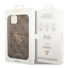 Заредете изображение във визуализатора на галерията – Original Case GUESS 4G Big Metal Logo GUHCP14M4GMGBR for Iphone 14 Plus brown
