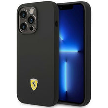 Заредете изображение във визуализатора на галерията – Original FERRARI Hardcase Silicone Metal Logo Magsafe FESSIHMP14XBK for Iphone 14 Pro Max Black
