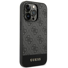 Заредете изображение във визуализатора на галерията – Original Case GUESS 4G Stripe Collection GUHCP14LG4GLGR for Iphone 14 Pro Grey
