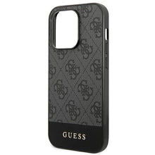 Заредете изображение във визуализатора на галерията – Original Case GUESS 4G Stripe Collection GUHCP14LG4GLGR for Iphone 14 Pro Grey
