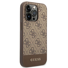 Заредете изображение във визуализатора на галерията – Original Case GUESS 4G Stripe Collection GUHCP14XG4GLBR for Iphone 14 Pro Max Brown

