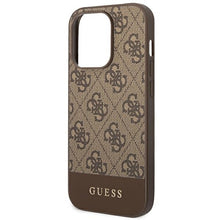 Заредете изображение във визуализатора на галерията – Original Case GUESS 4G Stripe Collection GUHCP14XG4GLBR for Iphone 14 Pro Max Brown
